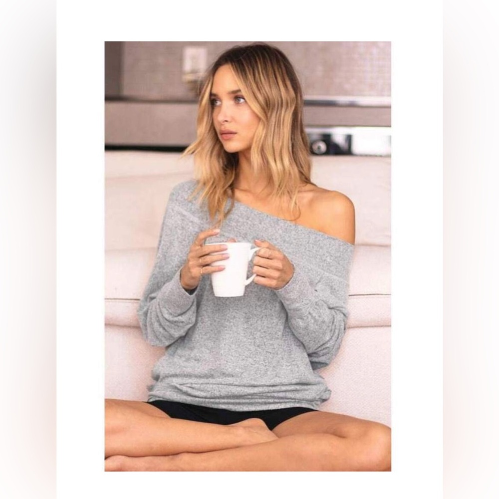 Women's Off-Shoulder Gray Sweater
